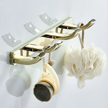 Luxury Shower Bathroom Accessories Set, Towel Ring, Paper Holder, Coat Hook, Toilet Brush, Polished Gold, Bath Hardware