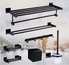 Bathroom Accessories Towel Rail Paper Holder,Towel Rack,Toilet Brush holder ,Towel Holder Aluminum Black bathroom Hardware set