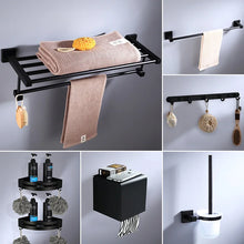 Bathroom Accessories Towel Rail Paper Holder,Towel Rack,Toilet Brush holder ,Towel Holder Aluminum Black bathroom Hardware set