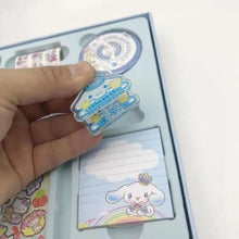 Sanrios Hello Kittys Stationery Set My Melody Kuromi Notebook Stickers Gel Pens Office School Supplier Student Handbook Set Gift