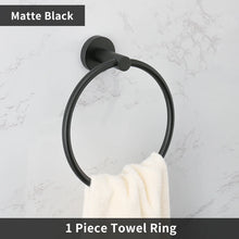 Bathroom Accessories Towel Rack Shelf Bar Roll Paper Holder With Cover Hand Towel Bar Holder Robe Hook Toilet Brush Holder Black