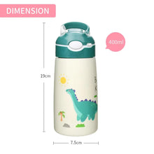 400ML 316 Stainless Steel Vacuum Flasks Thermos Bottle Kids Water Bottle Cartoon Animal Thermos Mug Baby Duck Billed Straw