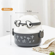 Lunch Box Portable Insulated Lunch Container Set Stackable Bento Cartoon Eyeglass Bear Shape Food Storage Container For Kids
