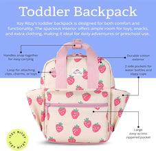 Backpack - Daycare Bag - Features Adjustable Shoulder Straps Strawberry school bag