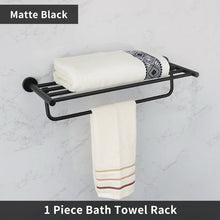 Bathroom Accessories Towel Rack Shelf Bar Roll Paper Holder With Cover Hand Towel Bar Holder Robe Hook Toilet Brush Holder Black