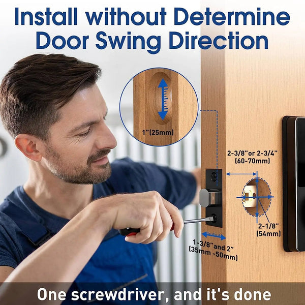 Smart Lock with password, Keyless Entry Door Lock with Touchscreen Keypads, Easy to Install, App Unlock, 50 User Codes
