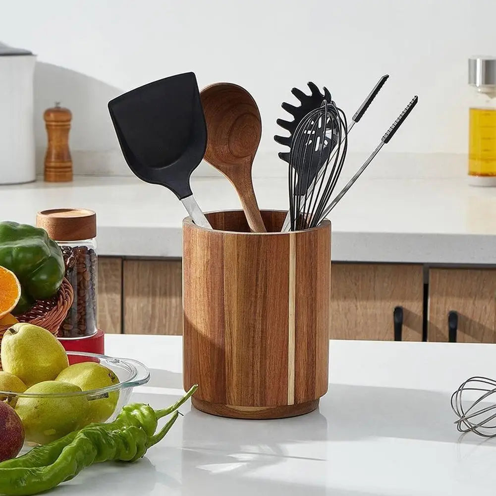 Kitchen Counter Cutlery Box Wooden circular