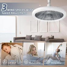 Smart 2 In 1 Ceiling Fan Lamps 3 Speeds Adjustable E27 Base Infinitely Dimmable for Bedroom Study LED Home Decorative Light