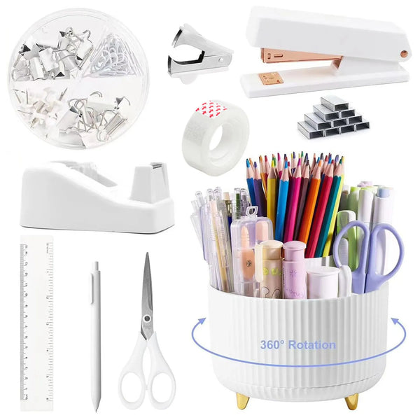 New Set Stationery Practical Desk Organizers Accessories Tool Portable Office Desk Accessories Set Student Stationery Supplies