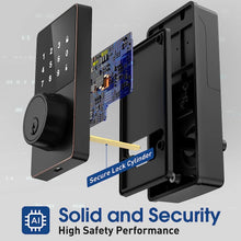 Smart Lock with password, Keyless Entry Door Lock with Touchscreen Keypads, Easy to Install, App Unlock, 50 User Codes