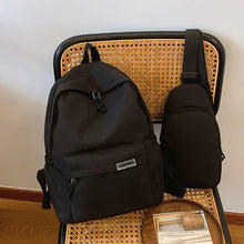 Casual Schoolbag 2pcs Bagset back to school Nylon Women Backpack Female Travel Bag Solid Color Large Capacity School Season 