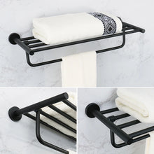 Bathroom Accessories Towel Rack Shelf Bar Roll Paper Holder With Cover Hand Towel Bar Holder Robe Hook Toilet Brush Holder Black