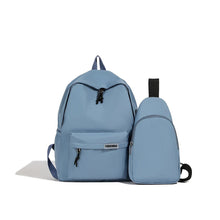 Casual Schoolbag 2pcs Bagset back to school Nylon Women Backpack Female Travel Bag Solid Color Large Capacity School Season 