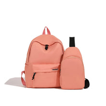 Casual Schoolbag 2pcs Bagset back to school Nylon Women Backpack Female Travel Bag Solid Color Large Capacity School Season 