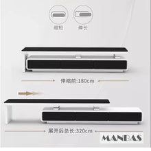 MANBAS Modern  Shiny White / Black TV Stand & Smart Coffee Table, TV Cabinet & Center Table for Living Room Home Furniture