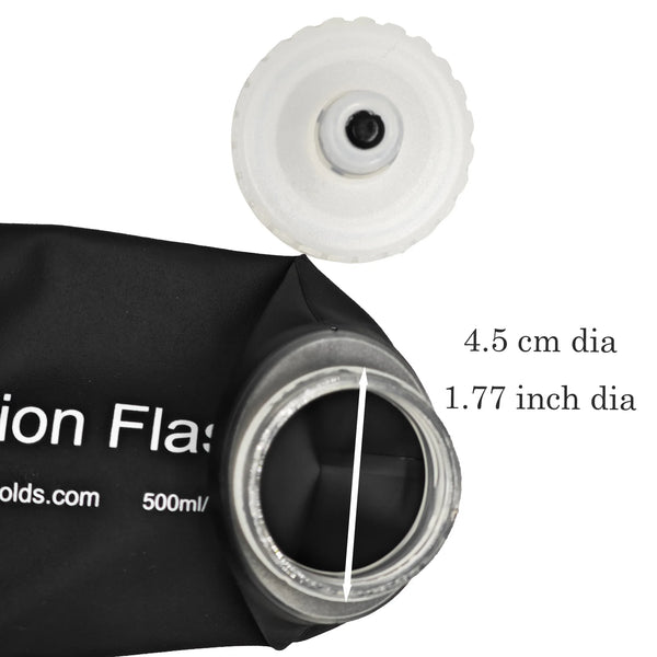 500ML TPU Soft Flask Black Flask BPA free Food Safety Hydration Flask for Running, Hiking, Camping etc
