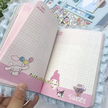 Sanrios Hello Kittys Stationery Set My Melody Kuromi Notebook Stickers Gel Pens Office School Supplier Student Handbook Set Gift