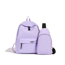 Casual Schoolbag 2pcs Bagset back to school Nylon Women Backpack Female Travel Bag Solid Color Large Capacity School Season 