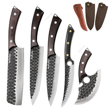 Kitchen Chef Meat Cleaver 11PCS Kitchen Knife Set Forged Steel High Hardness Chopping Knife Kitchen Scissors Cooking Tools