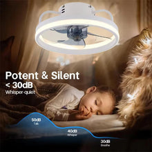 Smart Ceiling Fan Lamps with Remote Control Modern Dilent Dimmable 33cm LED Light for Home Kitchen Living Room Bedroom AC95-260V