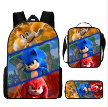 Sonic Backpack Primary and Middle School Students Schoolbag Boys Girls Anime Cartoon School Bag Mochila Zipper Shoulders