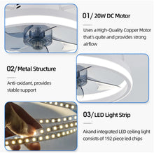 Smart Ceiling Fan Lamps with Remote Control Modern Dilent Dimmable 33cm LED Light for Home Kitchen Living Room Bedroom AC95-260V