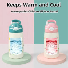 400ML 316 Stainless Steel Vacuum Flasks Thermos Bottle Kids Water Bottle Cartoon Animal Thermos Mug Baby Duck Billed Straw