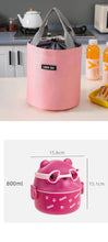 Lunch Box Portable Insulated Lunch Container Set Stackable Bento Cartoon Eyeglass Bear Shape Food Storage Container For Kids