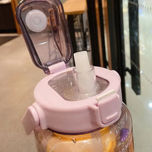 2 Liter Water Bottle with Straw Kids Girls Large Portable Bottles Sports Fitness Cup Summer Cold Water Motivational Water Bottle