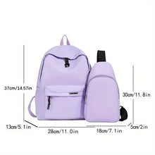 Casual Schoolbag 2pcs Bagset back to school Nylon Women Backpack Female Travel Bag Solid Color Large Capacity School Season 
