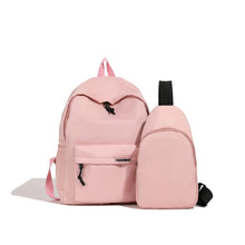 Casual Schoolbag 2pcs Bagset back to school Nylon Women Backpack Female Travel Bag Solid Color Large Capacity School Season 