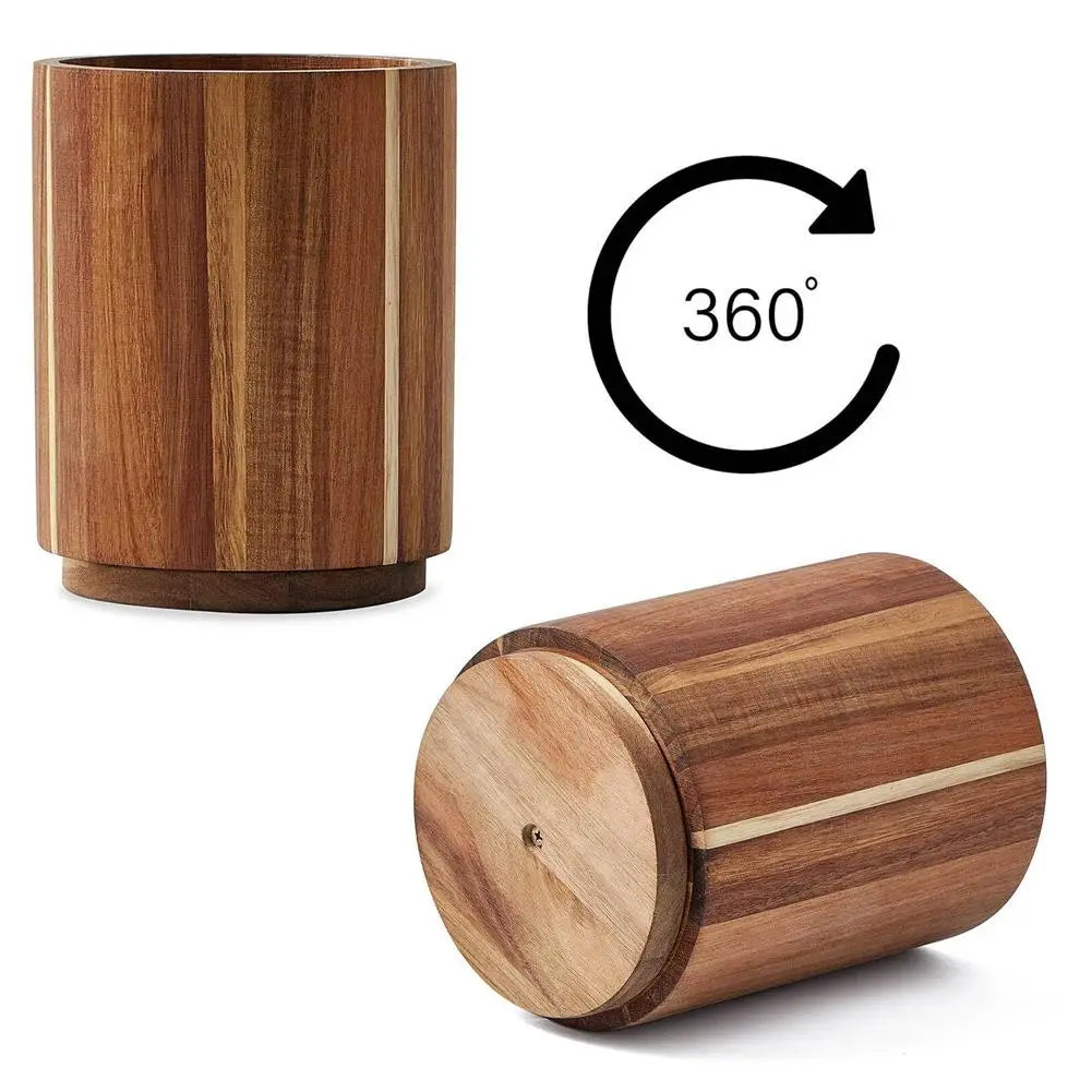 Kitchen Counter Cutlery Box Wooden circular