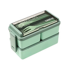 1pc Bento Boxes Portable Double-layer Lunch Box With Cutlery And Lid Reusable Food Storage Container For Students Travelers Offi