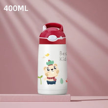 400ML 316 Stainless Steel Vacuum Flasks Thermos Bottle Kids Water Bottle Cartoon Animal Thermos Mug Baby Duck Billed Straw