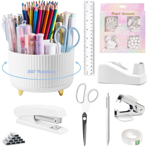 New Set Stationery Practical Desk Organizers Accessories Tool Portable Office Desk Accessories Set Student Stationery Supplies
