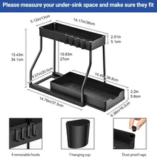 Space-Saving Organizer Shelf 2-Tier Pull-Out Storage Organizer Durable Large Capacity Drawer for Kitchen and Bathroom Essentials