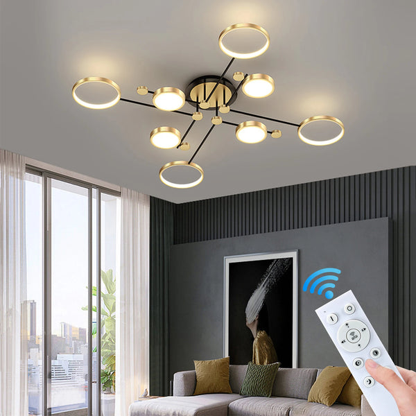 2025 Modern Smart LED Ceiling Light Dimmable Black And Gold Indoor Lamp For Living Room Bedroom Dining Room Home Decor Luminaire