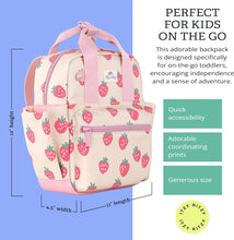 Backpack - Daycare Bag - Features Adjustable Shoulder Straps Strawberry school bag