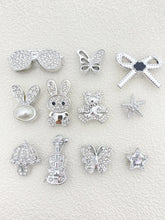 [Random] 30 accessories Detachable DIY everything gold/silver love Bear bow Rabbit stars flower rose decoration, suitable for wo
