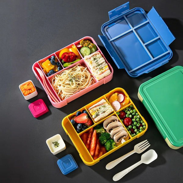 Lunch Boxes for Kids Children Student Sealed In Compartments Fruit Salad Boxes Work Microwave Heating Bento Boxes Kitchen Tools