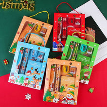 1/4 set Christmas series stationery set,including pencils, erasers, pencil sharpeners, sticky notes, rulers, school supplies