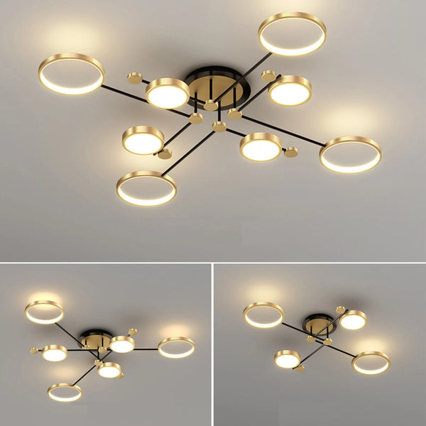 2025 Modern Smart LED Ceiling Light Dimmable Black And Gold Indoor Lamp For Living Room Bedroom Dining Room Home Decor Luminaire