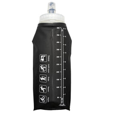 500ML TPU Soft Flask Black Flask BPA free Food Safety Hydration Flask for Running, Hiking, Camping etc