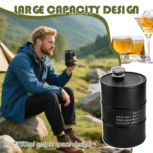 Liquor Flask Large Capacity Flagon Portable Leakproof 750ml Stainless Steel Flask For Workplace Indoors Hiking Picnic Camping