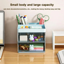 Small Desk Organizer With Drawer, Office Desktop Storage Box Makeup Organizer Business Card/Pen/Pencil/Mobile Phone/Stationery