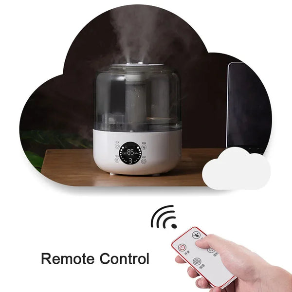 Smart Air Humidifier 3000ML Double Mist for Home Office Essential Oil Aroma Diffuser Adjustable fogger with Remote Control Timer
