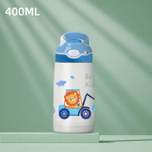 400ML 316 Stainless Steel Vacuum Flasks Thermos Bottle Kids Water Bottle Cartoon Animal Thermos Mug Baby Duck Billed Straw