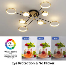 2025 Modern Smart LED Ceiling Light Dimmable Black And Gold Indoor Lamp For Living Room Bedroom Dining Room Home Decor Luminaire
