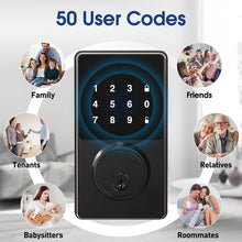 Smart Lock with password, Keyless Entry Door Lock with Touchscreen Keypads, Easy to Install, App Unlock, 50 User Codes