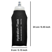 500ML TPU Soft Flask Black Flask BPA free Food Safety Hydration Flask for Running, Hiking, Camping etc